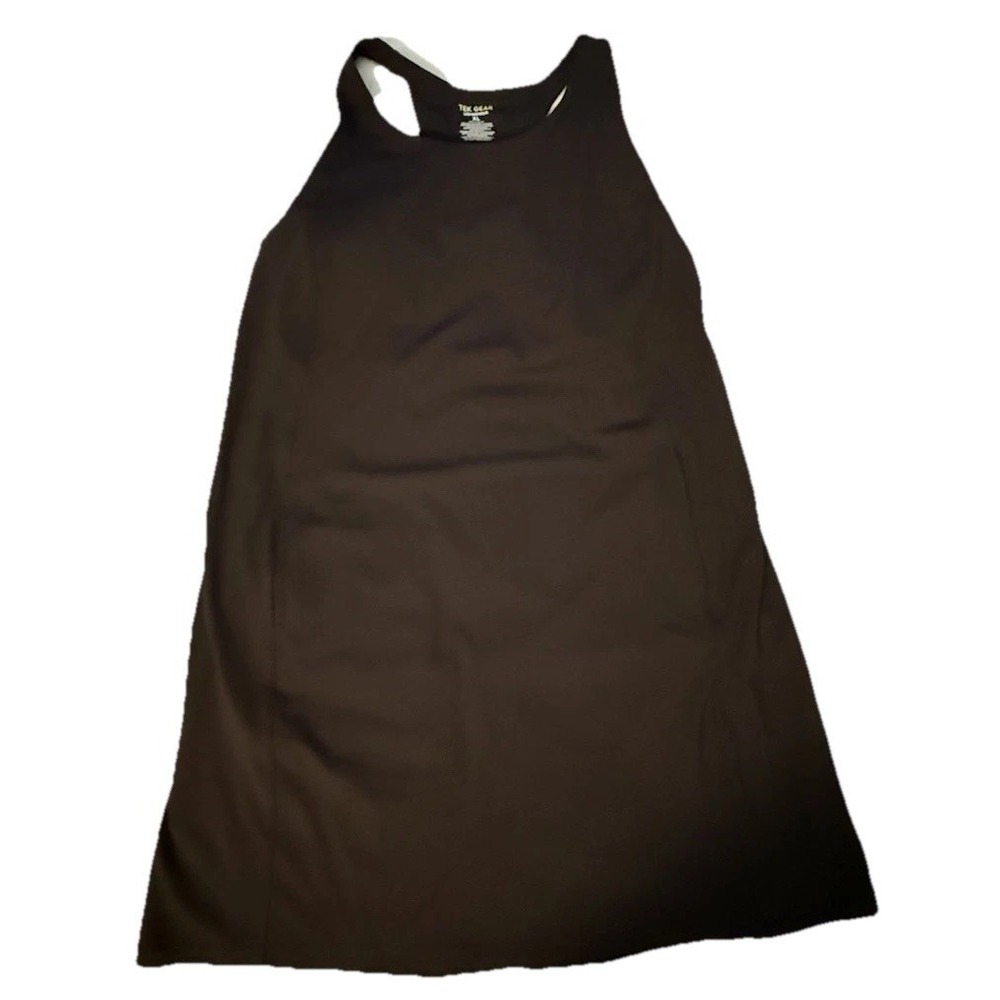 Tek Gear Activewear Ultra Stretch Dress Black, XL Racerback, Shelf Bra & Pockets